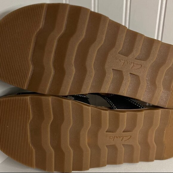 Clark's Wide Width Yacht Coral Leather Comfort Sandal Size 11W - Picture 3 of 7